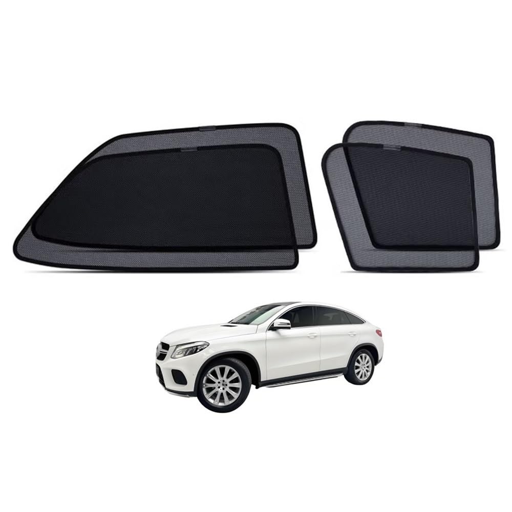 Osłony na boczną Szybę Samochodu Osłona Przeciwsłoneczna do GLE Coupe 2015-2019 Niemowląt Zasłony Magnetyczne Ochrona Przed UV Akcesoria Składana(Front+Rear 4pcs)