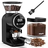 Ollygrin Conical Burr Coffee Grinder Electric, Compact Coffee Grinder for Home Use,Burr Mill Grinder with 30 Precise Grinding Sizes, Touch Panel, Removable Burr & Coffee Container, 2-12 Cups