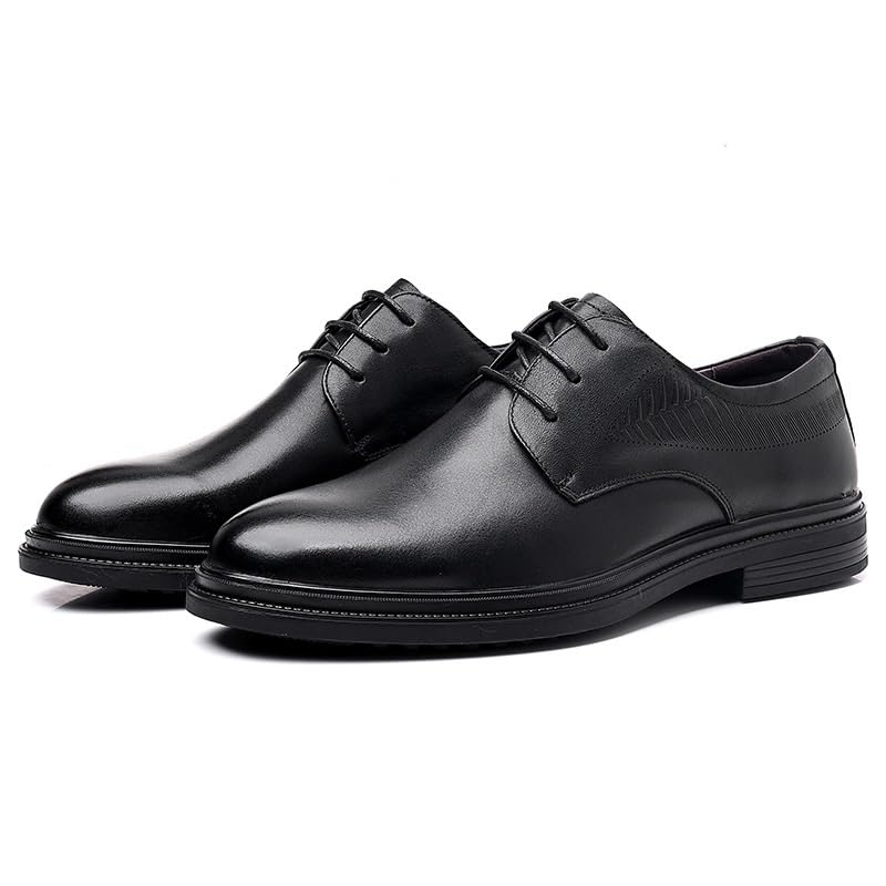 Mens Leather Oxford Shoes Lace Up Business Casual Dress Formal Derby Shoes(9)