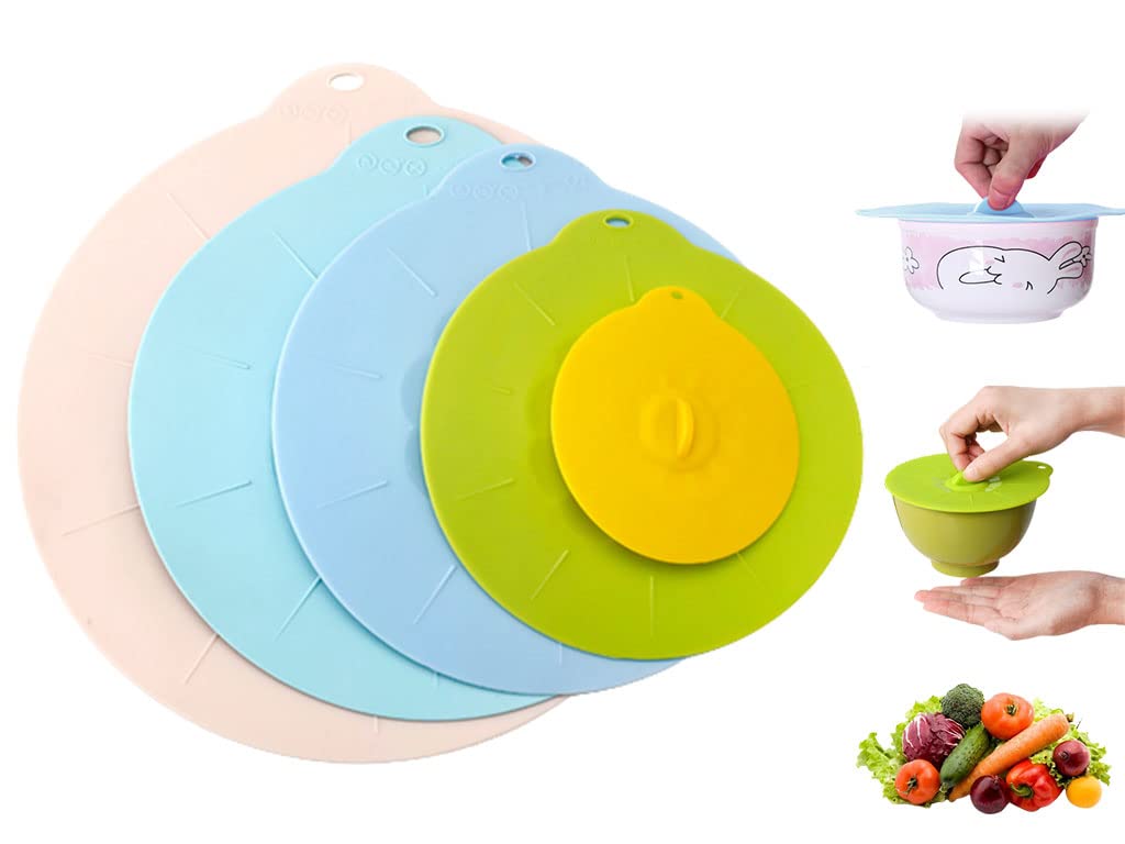 Set 5 Coperchi A Ventosa In Silicone - Riutilizzabili, Antipolvere, Resistenti Al Calore (-40°C A 240°C), Per Contenitori - Foto 7