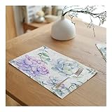 ASVNDD Couleur Fleur de Cactus Imprimé Table Tapis Langes for Mariage Table napperon Salle à Manger Cuisine Décore 42x32cm (Color : 11)