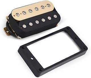 Faced Humbucker Double Coil Electric Guitar Pickups 50mm W/Frame Yellow/Black With Installing Frame Guitar Accessories guitar pickup set (Color : Neck pickup)