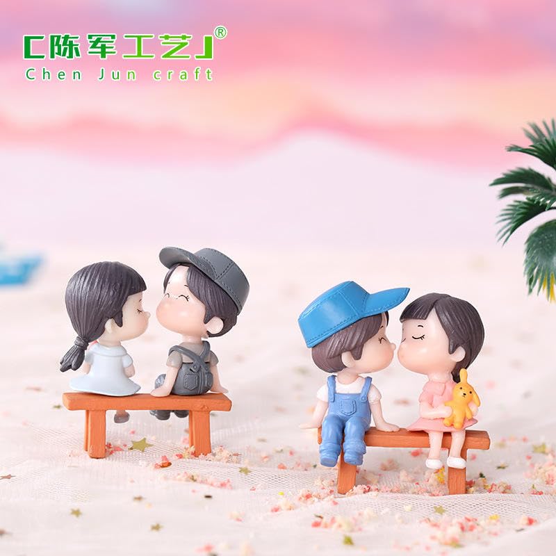 Image of Cortina Cute Cartoon Car Dashboard Interior Decoration Accessories Decoration Ornaments Plastic Crafts Girl and Boy Couple Ornaments