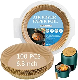 7.9 inch Disposable Air Fryer Liners Basket, 100PCS Round Air Fryer Liners Paper Compatible with Ninjas, GreaseProof Baking Paper for Air Fryer
