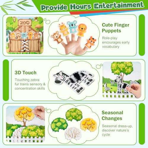 Asten Busy Book for Toddlers 1-3, Busy Board for 1 Year Old Montessori Toys, Quiet Activity Educational Sensory Toy Birthday Gift for Girls Boys Travel Plane Car - Image 6