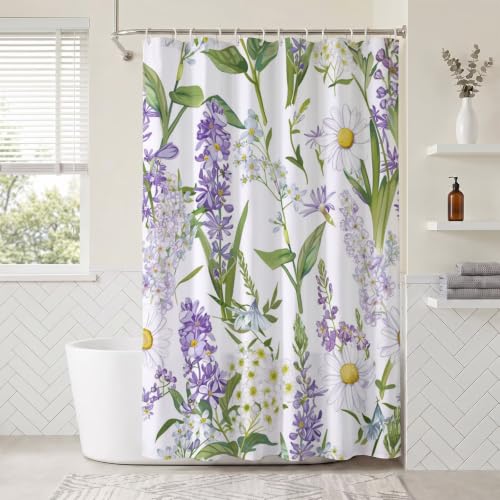 Rideau de douche lavable en machine violet pour éliminer les traces d'eau - 3
