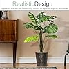 LCG Florals 2.8ft Faux Monstera Deliciosa - Realistic Fade Resistant Foilage, No Maintenance, Large Indoor Artificial Plant in Copper Metal Pot - Living Room, Home & Office Decor #3
