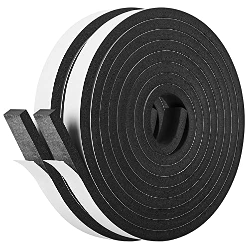 Image of Kikerike Self Adhesive Foam Tape Weatherstrip 3 /4In x 5 /16In x 20Ft High Density Foam Insulation Strips Seal Weather Stripping with Strong Adhesive for Door and Window Sound Isolation Soundproofing