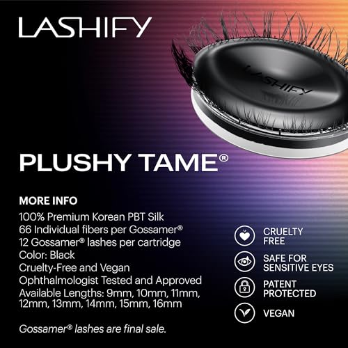 Lashify Plushy Tame 16mm Gossamer Lashes in Black, Easy DIY False Lashes for a Voluminous Yet Still Natural Look by Lashify - Used condition - Image 6