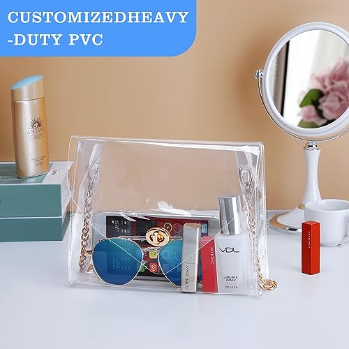 Image of HAOGUAGUA Clear Purse for Women, Clear Bag Stadium Approved, See Through Clear Handbag for Concerts Sports Events