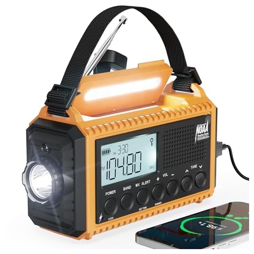 Emergency Radio,5000 Digital Weather Radio with AM/FM/NOAA/SW,SOS Survival Portable Radio,5 Way Powered Solar Hand Crank Radio with USB Charger, Flashlight, Reading Lamp, Headphone Jack for Outdoor