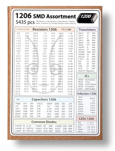 SMD SMT 1206 Composants Électroniques Assortiment Livre Résistance Condensateur Diode Transistor Soudure 5435pcs