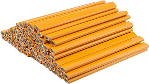 Yellow Carpenter Pencils – 72 Count Bulk Box - Ten Color Choices