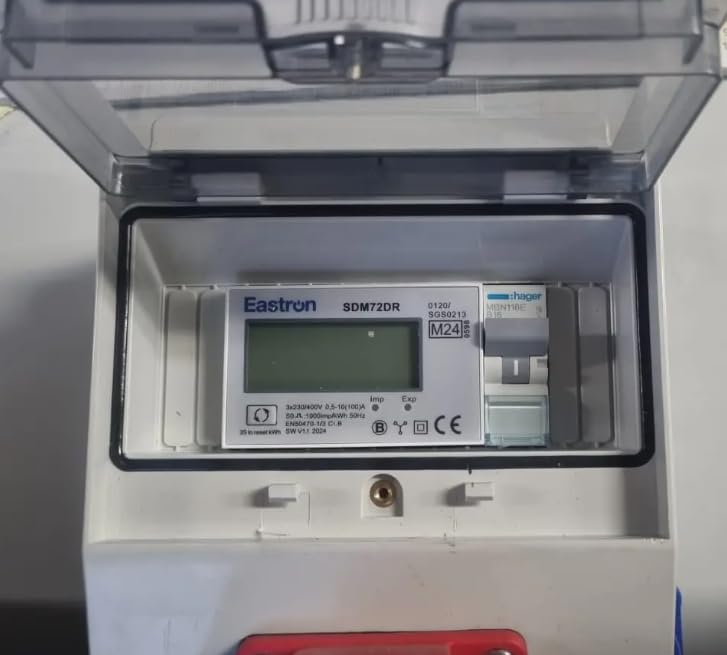 NAKA Stromzähler Drehstromzähler 32A MID Geeicht Mobiler Digital Zwischenstecker Box 400V / 32A CEE-Stecker Und Kupplung 1x230V