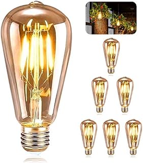 ASANMU Żarówka LED w stylu retro, E27, Edison, vintage, żarówka Edisona, ST64, 4 W, antyczna żarówka, dekoracyjna lampa idealna do oświetlenia w stylu retro, do domu, kawiarni, baru, restauracji, na
