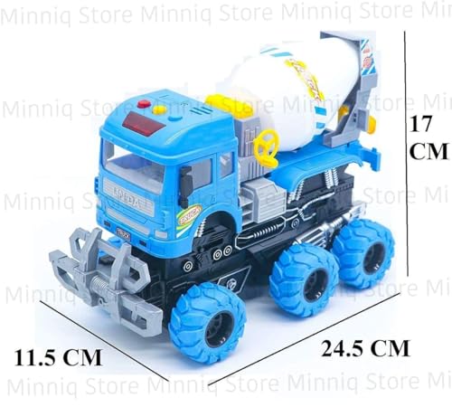 Image of Cement Mixer 6x6 Truck with Lights and Sounds Friction Powered Trailer Model Diecast Truck Toys Best Birthday Gift for Kids (Cement Mixer 6x6 Truck)