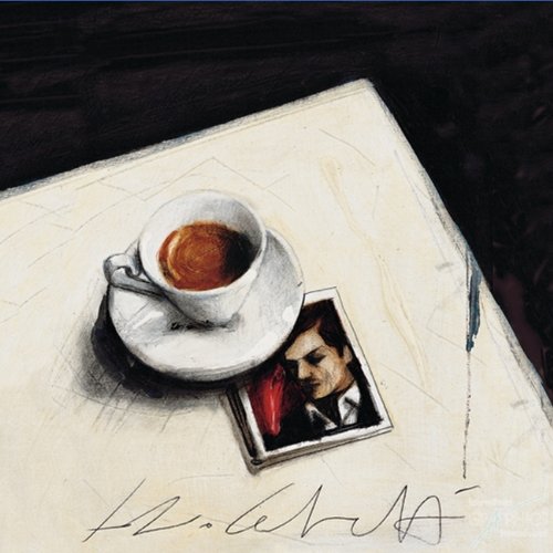 International Graphics Druk artystyczny Fabio Calvetti Cafe I kwadratowy 30 x 30 filiżanka do kawy nowoczesny chłopiec sztuka plakat