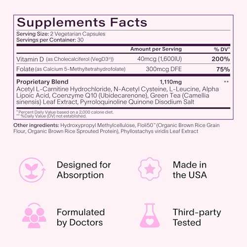 Image of Ladywell Fertility + Egg Health | Fertility Support | Ovarian Health, Egg Quality, Ovulation & Conception Wellness Support | CoQ10, Folate + Key Ingredients | Science-Backed Women's Supplement, 2-Pack