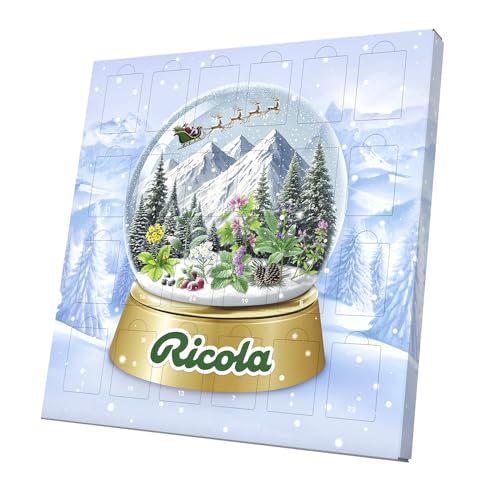 Ricola Adventskalender 2025, 24 Türchen mit einer Mischung aus verschiedenen Sorten Schweizer Kräuter-Bonbons, mit und ohne Süßungsmittel, 1 x 360g