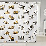 Rideau de douche jaune en microfibre imperméable avec crochets pour étals, baignoires, 183 x 183 cm