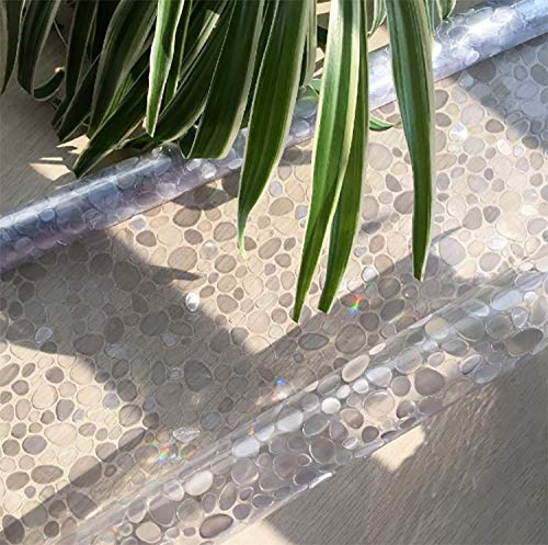 Rockrose Privacy Window Film Stone Window Cling 3D Decorative Stained Glass Window Vinyl Static Cling Non-Adhesive Window Decals For Home Or Office 35.4" X 78.7" #TOP3