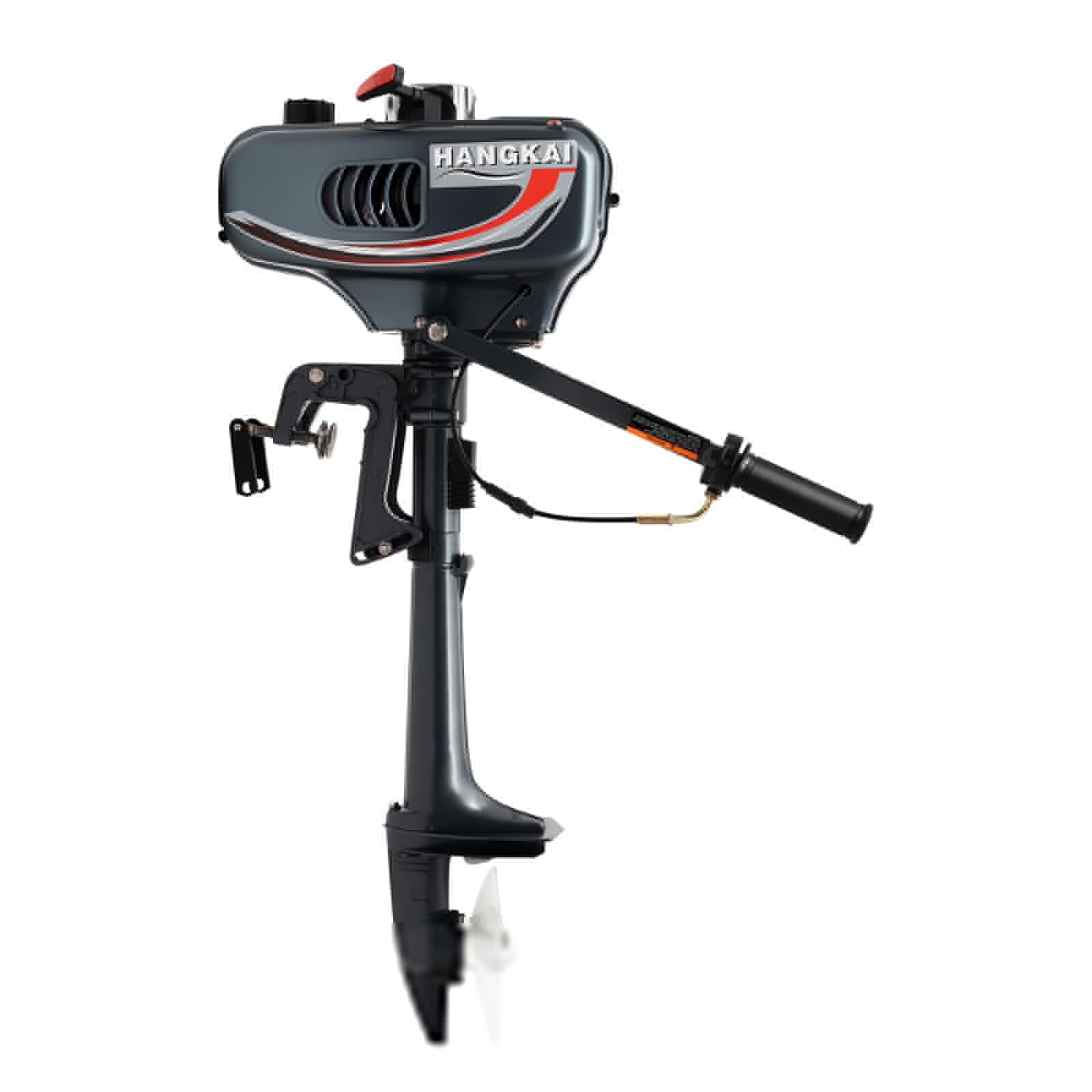 Motores fueraborda, 3,5 CV, motor marino de 2 tiempos, 4000-5000r/min, función de dirección de 180°, motores de gasolina, motores marinos para barcos de 100 – 200 kg y 8-10 km/h