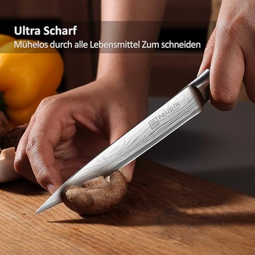 PAUDIN PAUDIN Kochmesser Allzweckmesser Profi 13 cm Scharf Küchenmesser Chefmesser aus rostfreiem Deutscher Edelstahl mit ergonomischem Griff - Zusatzansicht 10 | Küchenmesser