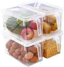 LEMBOSE Plastic Fridge Storage Container 5L (Pack of 1) – Transparent Refrigerator Organizer Box with Lid & Square Handle | BPA-Free Food Storage for Vegetables, Fruits & Kitchen Use