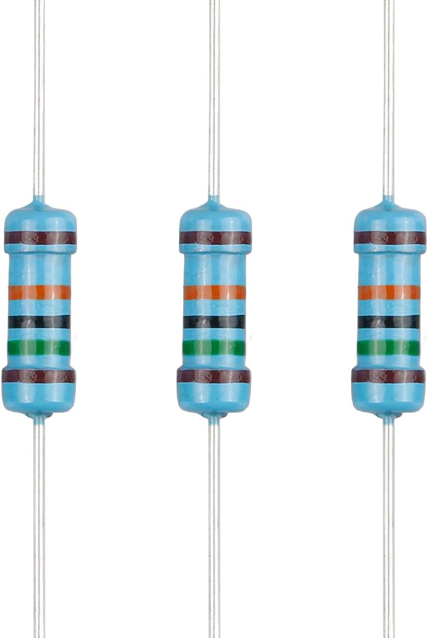 100pcs 150K ohm Resistor 1/2w (0.5Watt) ±1% Tolerance Metal Film Fixed Resistor, Multiple Values of Resistance Optional