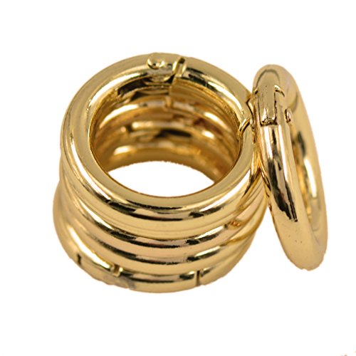 gazechimp 12 Peças Ouro Prata Redonda Snap Ganchos Primavera Anel Chave Mosquetão Acampamento Snap