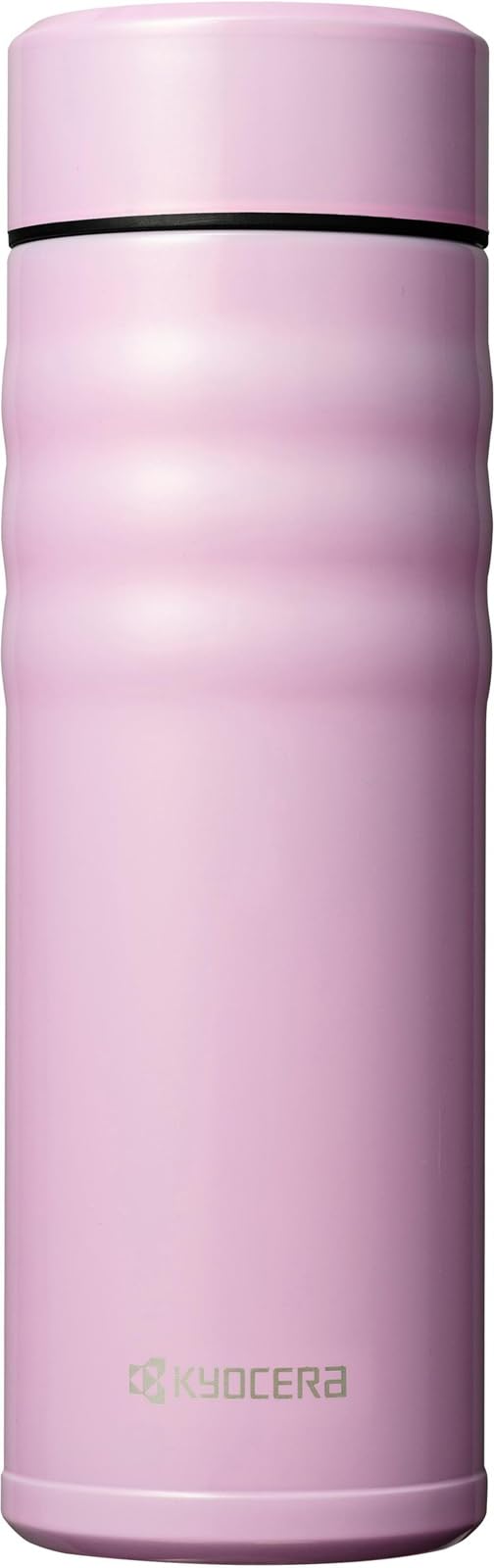 Kyocera Thermos Ceramic Coffee Bottle Mug Bottle, 16.9 fl oz (500 ml), Screw Cap, Inner Ceramic Treatment, Vacuum Insulated Construction, Hot and Cold Insulation, Pink MB-17SPK-AZ [Amazon.co.jp