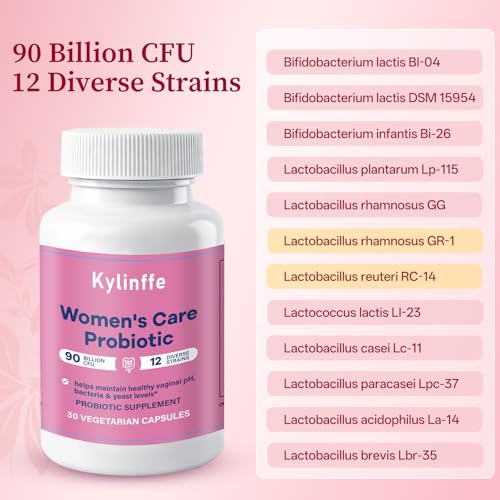 Womens Probiotic 90 Billion CFU 12 Strains Formulated for Women, PH Balance, Vaginal, Urinary & Feminine Health, Boost Immune, Digestive & Gut Support, Gluten & Soy Free, 30 Vegetarian Capsules — view 2