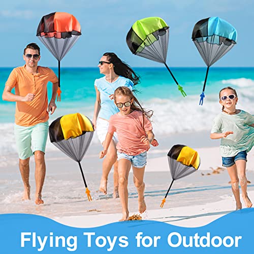 6 Pcs Parachute Toy,Tangle Free Throwing Toy Parachute Men,Hand Throw Parachute Army Men Parachute Toys For Kids,Outdoor Children's Flying Toys For Boys Girls Outdoor Games Gifts,4 Colors #TOP5