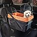 Skybox Dog Booster Seat for Cars with Seat Belt Tether, Black/Orange