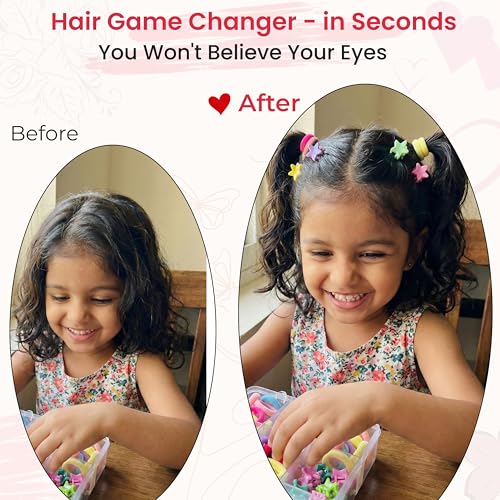 Image of TEMPERIA Hair Accessories Birthday Gift Items for Girls & Kids | Combo of Hair Claw Clips, Rubber Bands, Hair Pins & More | Cute Hair Styling Kit for Baby Girls for Party & Wedding | Multicolor -55pcs