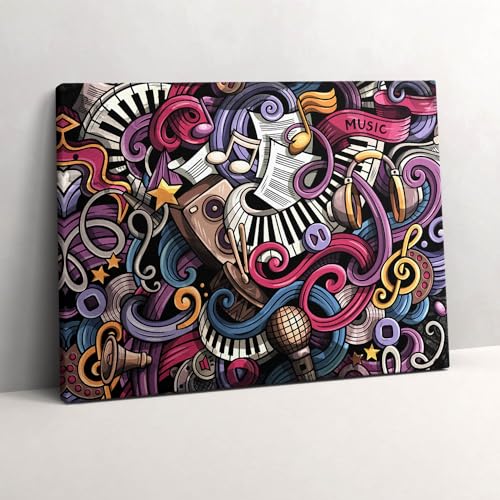 Toile instruments de musique 80x60cm habillage mural idéal pour grand mur vide