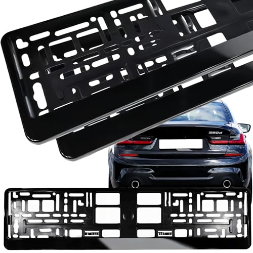 Retoo Lot de 2 supports de plaque d'immatriculation avec bande à boutons-pression, support de plaque d'immatriculation, support de plaque d'immatriculation, support de plaque d'immatriculation de