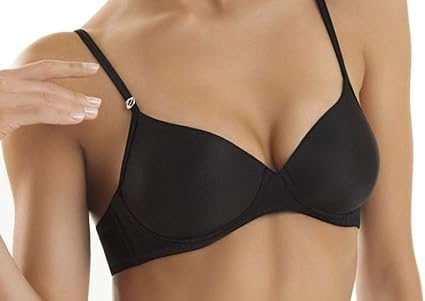Soutien-gorge Push-up Sans Armatures Femme - Modèle 1556, Microfibre Brillante - Taille 90, Couleur Au Choix