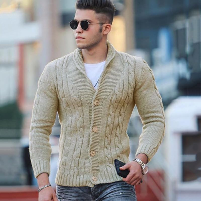 Autumn and Winter Sweater Men's Knitted Cardigan3