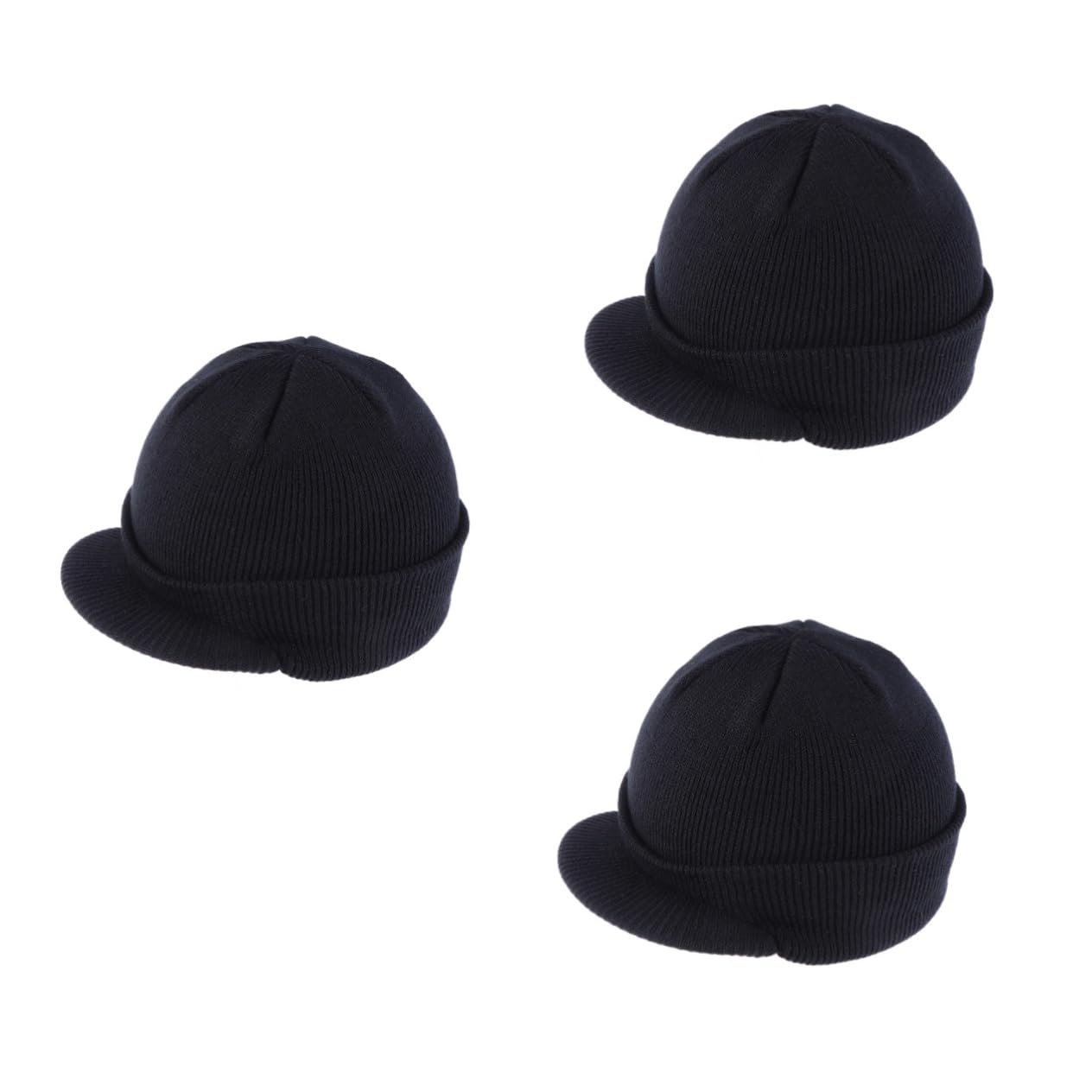 FRCOLOR 3 Gorros De Punto Cálidos para Mujer Gorros con Puños Gorros De Punto para Mujer Gorros Negros
