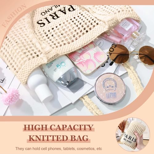 Ayieyill Crochet Tote Bag For Women, Crochet Mesh Beach Tote Bag Summer Vacation Aesthetic Boho Knit Bag for Women4