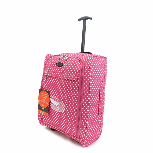 LUGGAGEHUB, Trolley multicolore Pink Dots Carry-on...