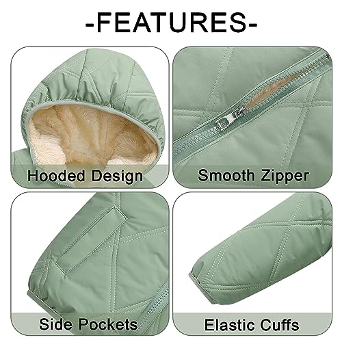 Image of Happy Cherry Boys Girls Puff Jacket Hoodie Coat Windproof Winter Outerwear Lightweight Down Jacket