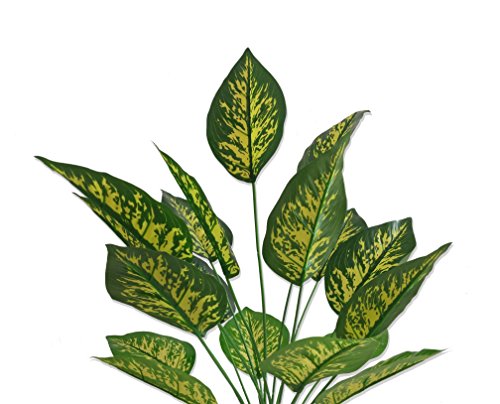 Folhagem Verde Arranjo Flor Artificial Com Vaso Branco Em Acrílico