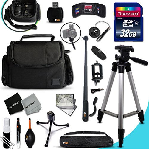 Xtech PRO 32GB Accessories KIT for Samsung NX500, NX1, NX3000, WB2200F, WB1100F, NX30, NX, NX2000, NX1100, NX300, NX300M, EX2F, NX1000, NX210 Cameras Includes: 32GB Memory Card + Monopod + Padded Case