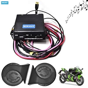 NIKAVI 12V Horn + 12V Melody Maker for all Two Wheeler
