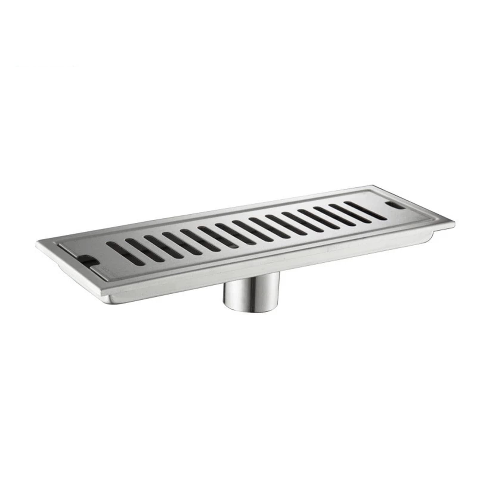 Linear Shower Drain with Removable Quadrato Pattern Grate, 304 Stainless Steel Rectangle Floor Drain with Hair Strainer, Anti Clogging And Odor, Brushed Nickel,70cm