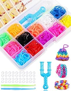 Colorful Loom Rubber Bands Kit, 500+ Loom Rubber Bands 12 Colors with Accessories for DIY Friendship Bracelet Making Kits, Craft Kits in Storage Case for Party,Halloween X-mas Birthday Gift for Kids