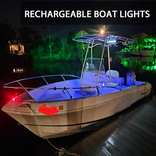 Shangyuan Boat Lights Rechargeable, USB charging Battery Marine Led Interior Light for Boat Deck Courtesy Light, for Fishing Pontoon Sailboat Kayak, Remote Control Multi Color Changing, RGB, 2PCS by Shangyuan - Image 6