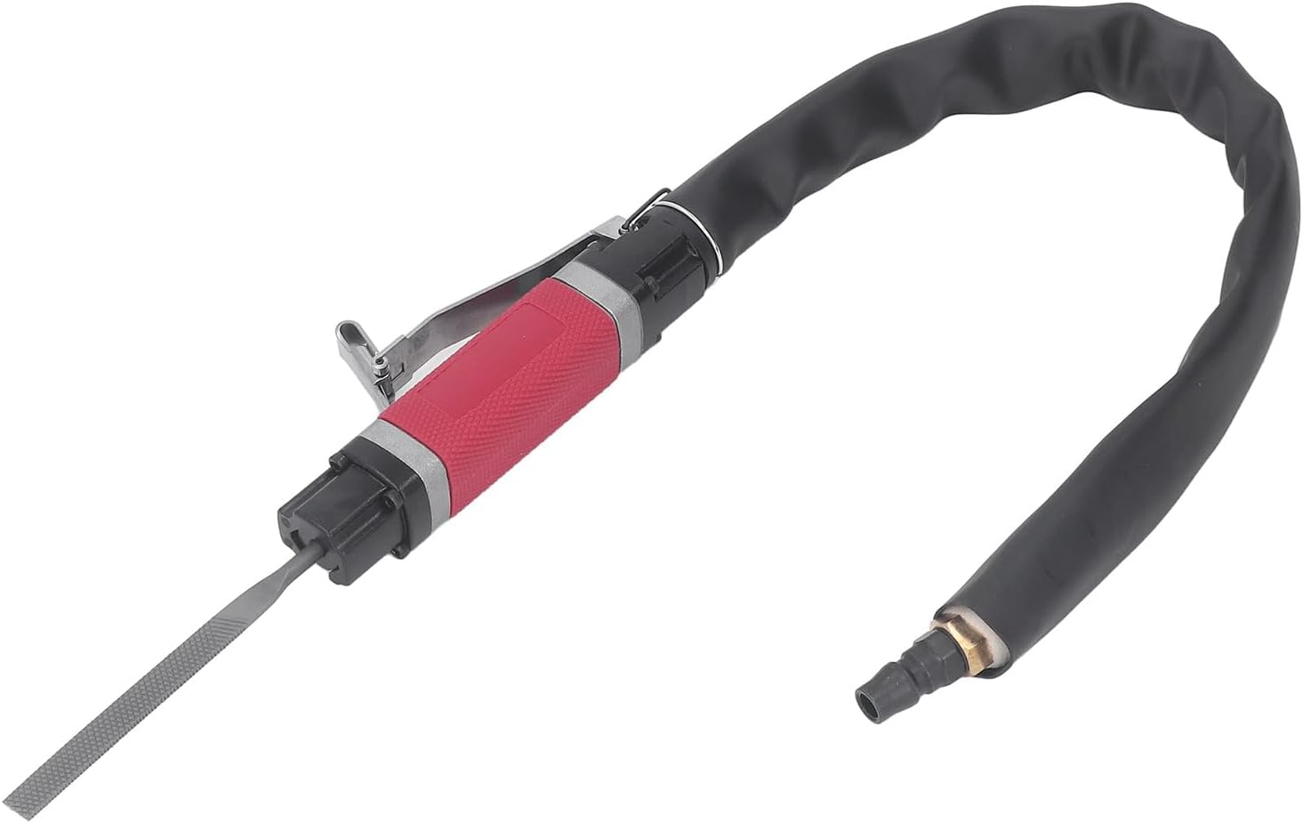 Pneumatic Reciprocating File 5mm Stroke, Air Body Saw File with 4 Interchangeable Files, Alloy Steel Air File for Trimming Chamfering Deburring, 4000rpm High Speed Tool for Metal W